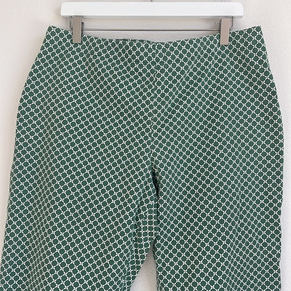 Talbots Green White Cotton Crop Pants - Picture 2 of 10